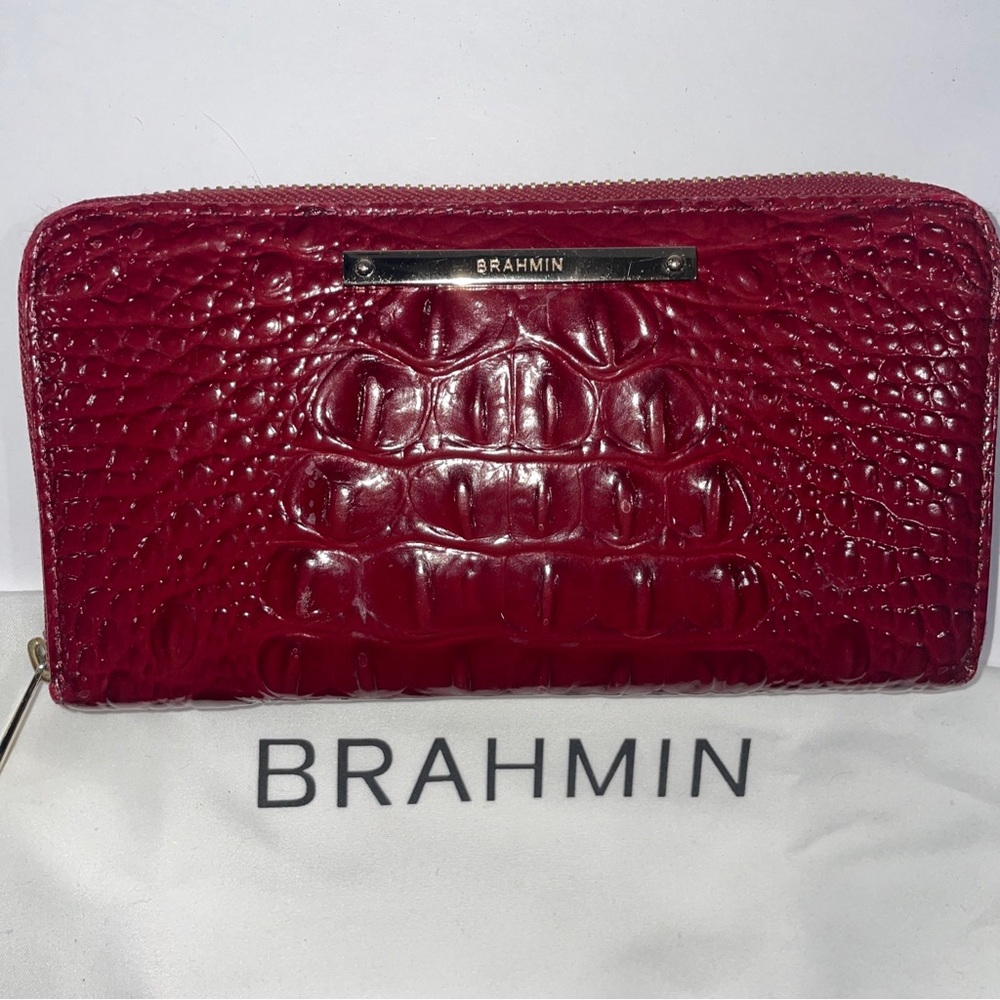 Brahmin Red Crocodile Embossed Women's Wallet